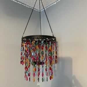 MULTICOLORED HANGING CANDLE HOLDER